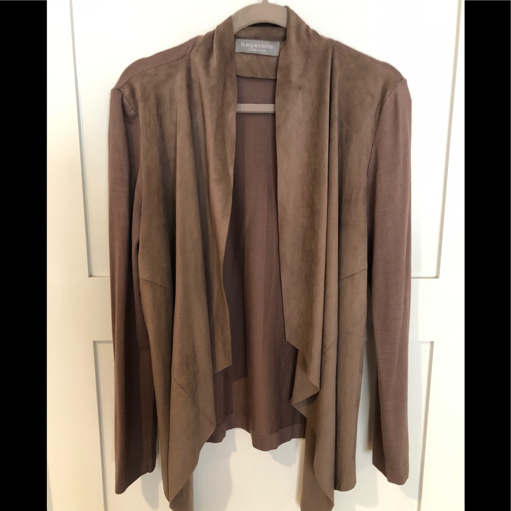 🎈 Bagatelle Faux-Suede Drape Front Jacket, Size L